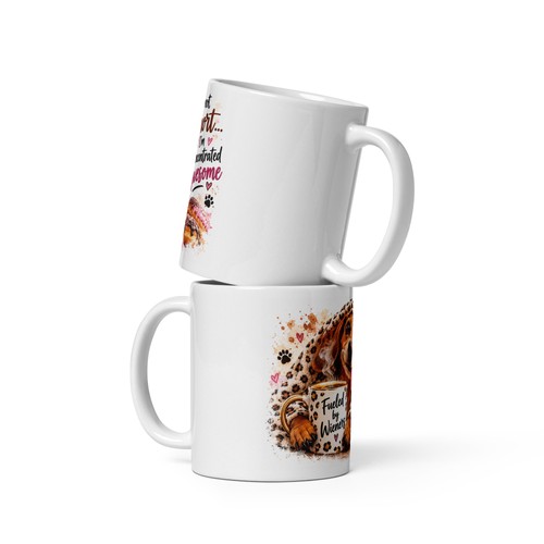 White glossy mug - "funny, weiner